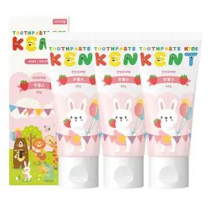 켄트키즈 베이비치약 무불소 딸기향 60g 3개입