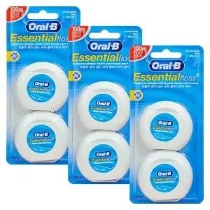 오랄비 왁스치실 에센셜 플로스 50ml 6개(2개입3개로발송)