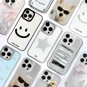 영스피플 아이폰 케이스 17 16 15 14 13 12 에어 플러스 프로맥스 귀여운 특이한 젤리 투명 슬림 커플 고양이 강아지 리본 웨이브 하트 거울 미러 스마일 카드 곰돌이 핑크 레트로 스트랩 범퍼 TPU 젤하드 커버