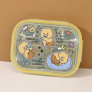[홈앤키즈]카카오프렌즈 춘식이 와이드 5구 스텐식판 도시락 어린이집 유치원 유아 아기 뚜껑 도시락통