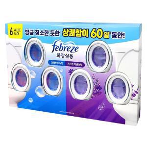 페브리즈 화장실용 비치형 6개입 x 2개 비누향 + 라벤더향