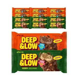 빙그레 딥앤로우 크런치 바 12개 / 초코바 커피바 / 저당 아이스크림