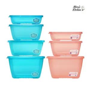 [미라네주방] 99.9% 순은 함유 장기보관 신선용기 밀폐용기 야채보관 반찬통 미라미라클 7호세트