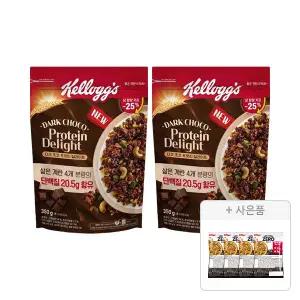 켈로그 다크 초코 프로틴 딜라이트 그래놀라 350g, 2개+증정(프로틴 그래놀라 제로슈거 40g, 4개)