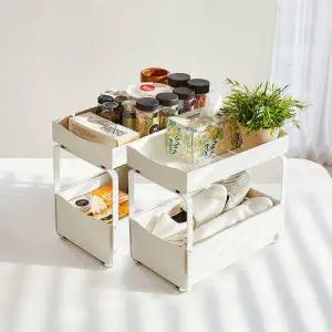 아트박스/와이디몰 철제 슬라이딩 2단 선반 다용도 보관함 정리함