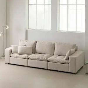 트리플 웨스턴 구스 패브릭 4인용 소파 (쿠션증정)