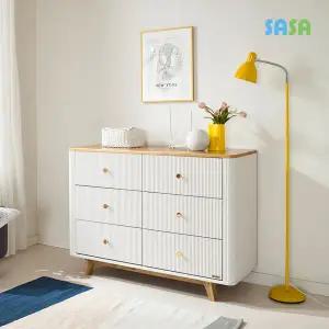 데코라인(매장상품) 버본 3단 와이드 서랍장 1200