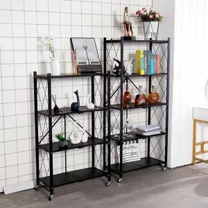원터치 접이식 선반 다용도 이동식 선반 철제 수납 진열대 창고 3단 4단 5단