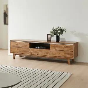 [우아미가구]에인피 고무나무 원목 비디오 거실장 1800