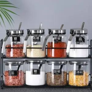고급 주방 조미료 소금 양념통세트 도자기  선반 병 병