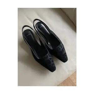 25 FW 심플 에나멜 호피 웨지 슬링백 힐 3센치굽