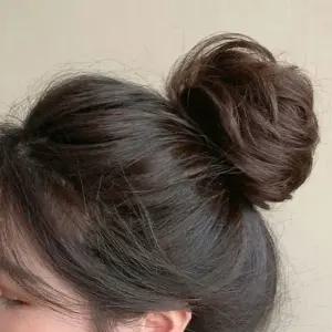 핸드메이드 가공 인모 생머리 똥머리 볼륨 헤어밴드 웨이브가발 포니테일가발 염색가발 염색피스