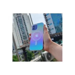 아이폰 7 8 + 플러스 SE2 SE3 X XS XR 11 프로 2중 하드 + 실리콘 맥세이프 무지개 오로라 컬러 폰 케이스