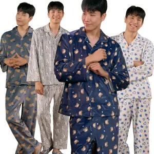 남자 수면잠옷 겨울 릴렉스 밍크극세사 스판 상하 파자마세트