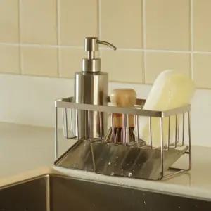 수세미거치대 싱크대선반 물빠짐 자동 설거지받침대 올 스텐304 수세미거치대 싱크대선반거치대 물빠짐거치