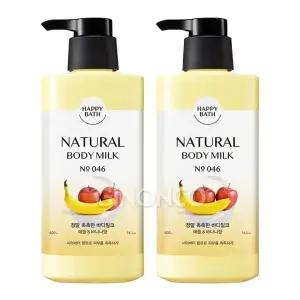 해피바스 정말 촉촉한 바디밀크 400g 2개 보습력 성분 과일향