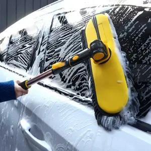 차량용 2단 회전 세차밀대 세차 봉 걸레 워시미트 브러쉬 대걸레 자동차밀대 세차용품