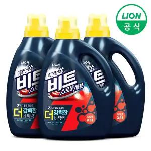 [라이온코리아]비트 강력 세탁 세제 스트롱 세븐 액체세제 3L 용기 x 3개