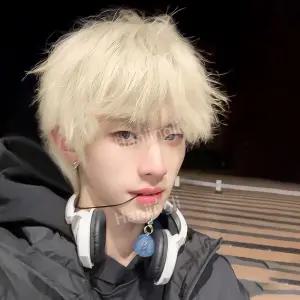 남성 정수리 가발 커버 패션 앞머리 인모 얇은  남성용 풀 헤드셋 자연스러운 코스프레