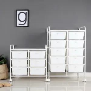 스노우 더블 이동식 트롤리 다용도 수납 서랍장 소품 정리 사무실 수납 정리함 3단 5단