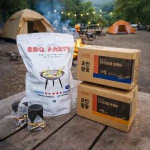 조인참숯 튀지 않는 비장탄 백탄 1kg 참숯 펜션 바베큐 고기 소용량 캠핑용