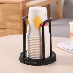 종이컵 디스펜서 거치대 스탠드형 컵 보관함 블랙 카페 매장 정리 홀더