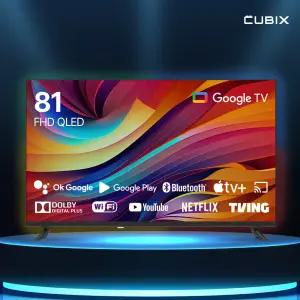 큐빅스 32인치 QLED FHD 스마트 TV 구글5.0 대기업정품패널 1등급 고화질 티비