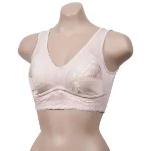 아줌마 헐렁한 노와이어 꽃무늬 입는 브라 선물 50대 노인