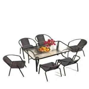 야외 테이블 세트 테라스 6인용 카페 펜션 철제 편의점 정원