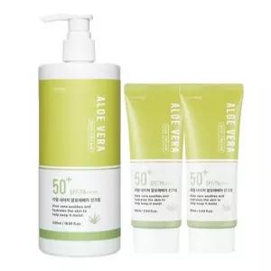 코스메이트 네이처 알로에베라 선크림 500ml+60ml 2개 SPF50+ PA++++