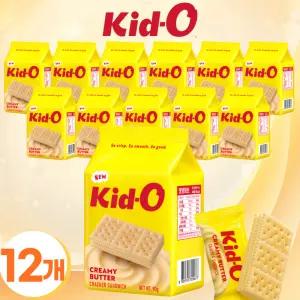 키도 과자 크리미 버터 크래커 샌드위치90g x 12개 키드오 비스킷 수입태국 스넥 사무실간식
