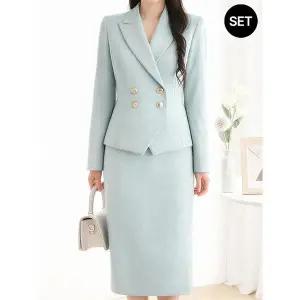 [모리스커밍홈]더블 버튼 자켓 H라인 스커트 셋업 M2602SE014A_P416985527