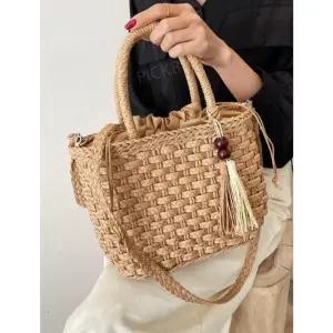 픽바이 베트남 라탄가방 여름 휴가 카키 여행 동남아 왕골백