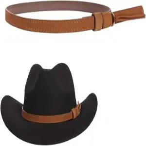 카우보이 모자 장식용 일반 PU 가죽 밴드 에스닉 코우걸 페도라 파나마 스트랩 벨트 교체용 장신구 여성