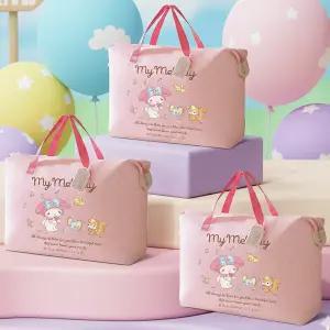 산리오 마이멜로디 여행 가방 타포린 부직포 지퍼 방수 대형 리유저블 경량 지퍼형