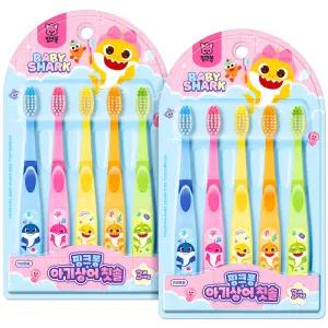 핑크퐁 아기상어 유아 칫솔 스텝2 5종 세트 2EA 캐릭터 3세 4세 5세 키즈
