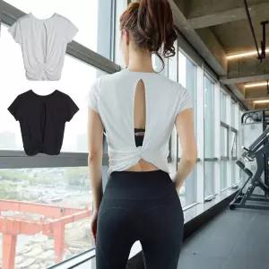 SIS-806 필라폴웨어 빽절개 반팔티필라테스상의 요가복상의 셔츠 뒷티 웨어