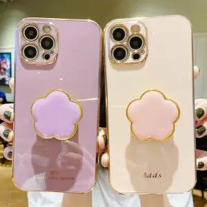 갤럭시 S26 S25 S24 S23 S22 플러스 울트라 유광 실리콘 꽃모양 그립 톡홀더 케이스