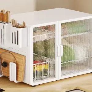 싱크대 위 식기건조대 주방 코너 수납장 설겆이 정리대 뚜껑있는 먼지차단 선반 슬라이딩