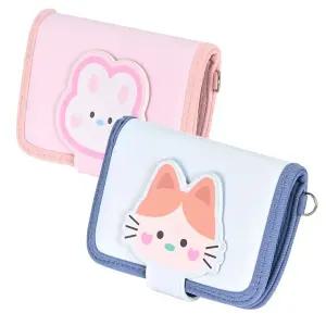포포팬시 러블리즈 반지갑 1개 고양이 토끼 지폐 수납 입학 선물 귀여운 동물 동전지갑/케이스/어린이/학생