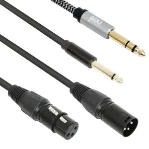 5.5 TS 모노 TRS 스테레오 XLR 캐논 마이크 케이블 1.5m 3m 5m 암수 수수 Hi-Fi 고음질 믹서 기타 앰프 오디오 악기 연장 XLRtoTRS 마이크선 연장선