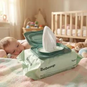 베베숲 네추럴 캡형 아기 물티슈 부드러운 엠보싱 휴대용 물티슈 24매X10개입