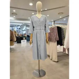 [써스데이아일랜드]브이넥 풀 오픈 데님 원피스 T254MOP279W _P418598262