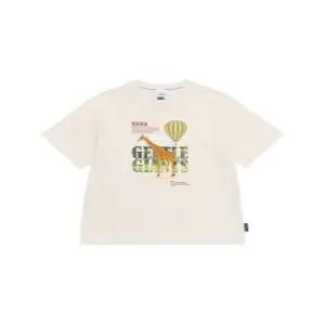 내셔널지오그래픽 키즈 사파리 그래픽 반팔 티셔츠-1 CREAM K262UTS910