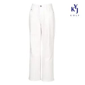 김영주골프 봄여름 세미와이드 일자 면스판  속밴딩 여성 골프 바지 DQSLSL29