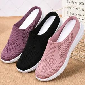 뮬 슬리퍼 스니커즈 니트 슬립온 가벼운신발 사무용 발편한 230255