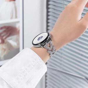 럭셔리 다이아몬드 밀 금속 스트랩 삼성 갤럭시 워치 7 6 5/프로 4 클래식 44/40mm 20mm/22mm 밴드 화웨이