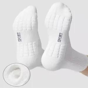 핑크릴리 스포츠 양말 남자 여자 두꺼운 족저 쿠션 중목 러닝 운동 크루삭스 충격흡수