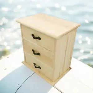 사이드테이블 테이블 협탁 침대 미니 소형 수납 3 레이어 나무 보석 보관 홀더 공간 계층 서랍 레트로 복고