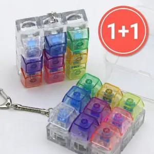 디엠비 LED 9구 키캡 딸깍이 클리커 키보드 키링 피젯토이 무지개